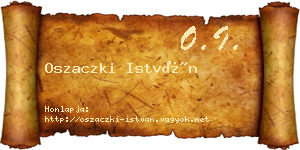 Oszaczki István névjegykártya